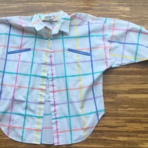 GENUINE VINTAGE 80's Striped Button-Up